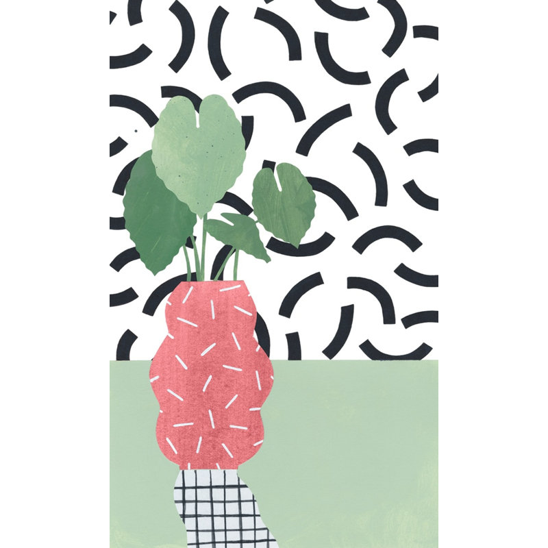 Table Plant 5 Print by Marie Lawyer, 30" H x 20" W, Black Framed