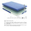 Le matelas et l'oreiller de 7 pouces en mousse gélifiée, en tissu respirant bleu, créent un environnement de sommeil paisible dans un lit double avec du thé, pour un sommeil réparateur