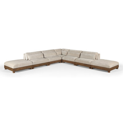 Turin 160" Chenille Fabric Upholstered 7Pc. Modular Sectional