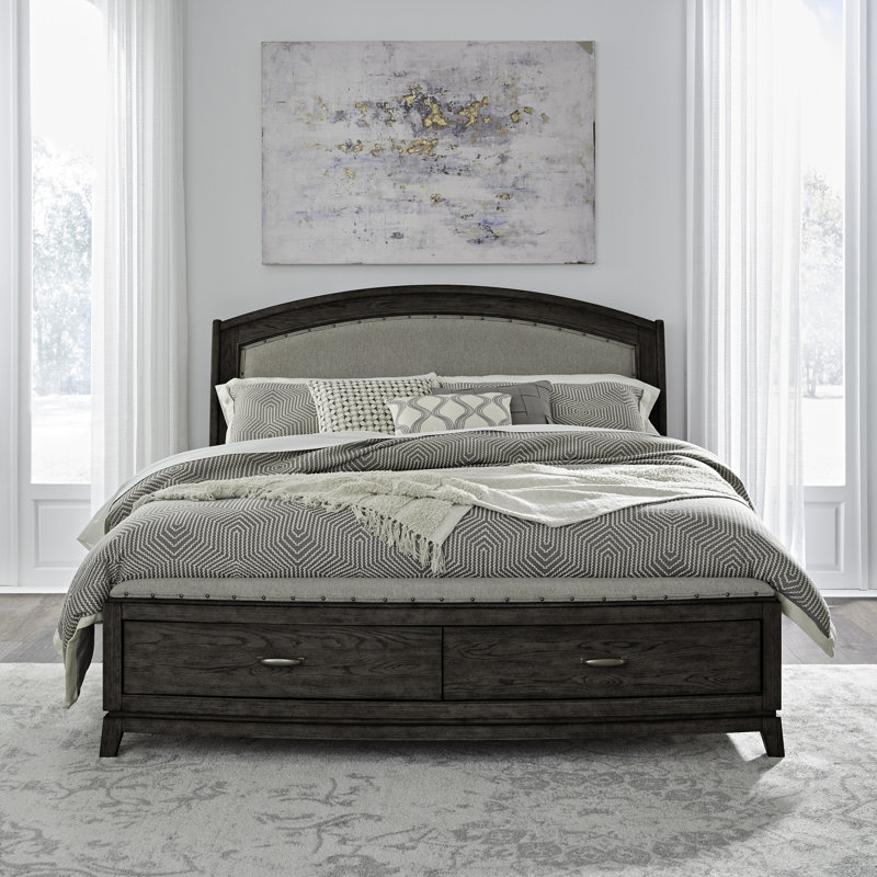 Drelan Upholstered Storage Bed, Queen, Dark Brown