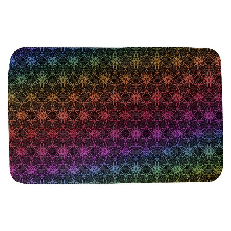 Mcguigan Memory Foam Non-Slip Bath Rug, 17" W x 24" L, Black/Red/Purple
