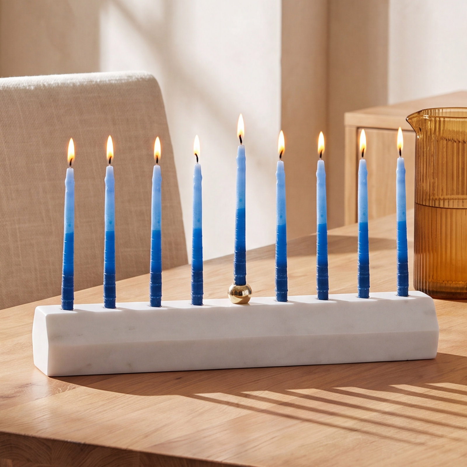 Marble Faceted Menorah
