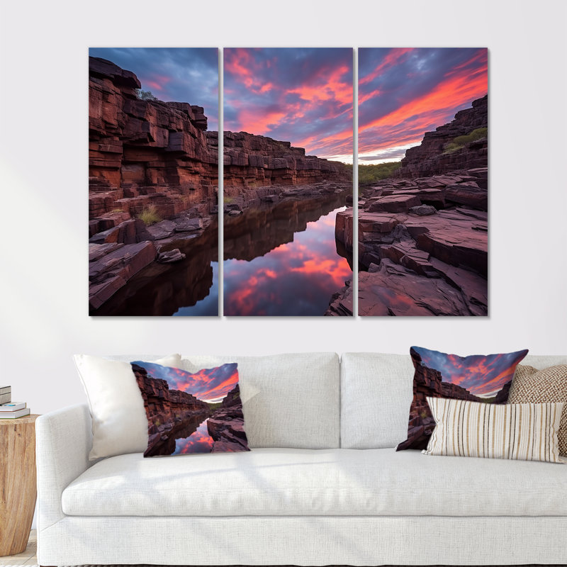 Cazares - Ensemble d'art mural Canyon, Toile tendue, H 32 po x l 48 po x P 1 po