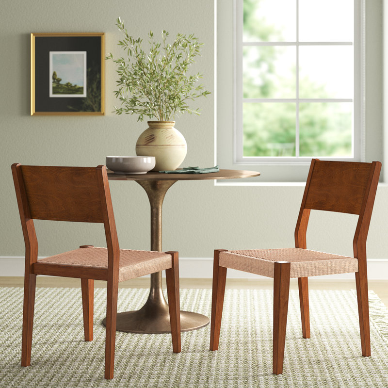 Aniek 18'' H Solid Wood Dining Chair, Brown