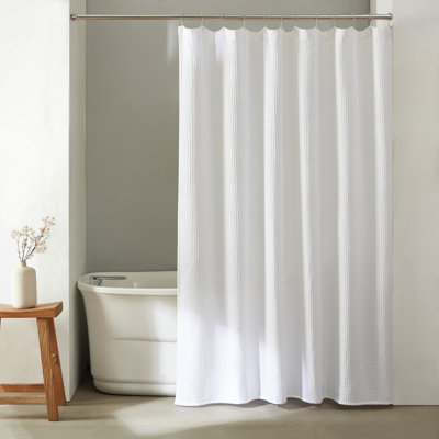 Calvin Klein Waffle Solid Shower Curtain