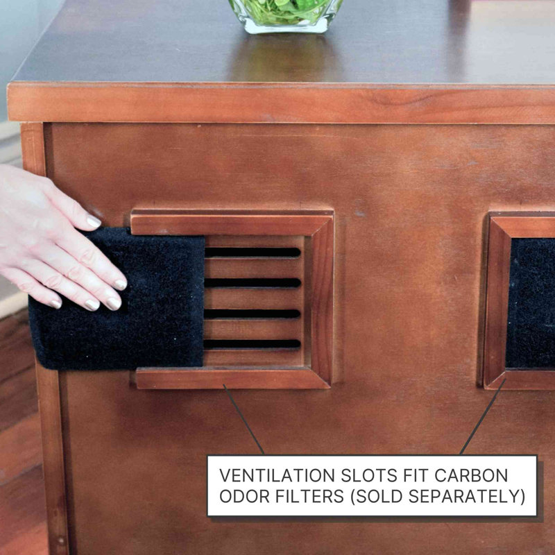 The Refined Litter Box - Wood Cat Litter Box Enclosure Cabinet with Drawer, Shaker Style, Espresso, Extra Large