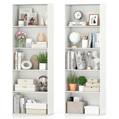 5-Tier Bookshelf Open Bookcase Freestanding Display Shelf Storage Organizer