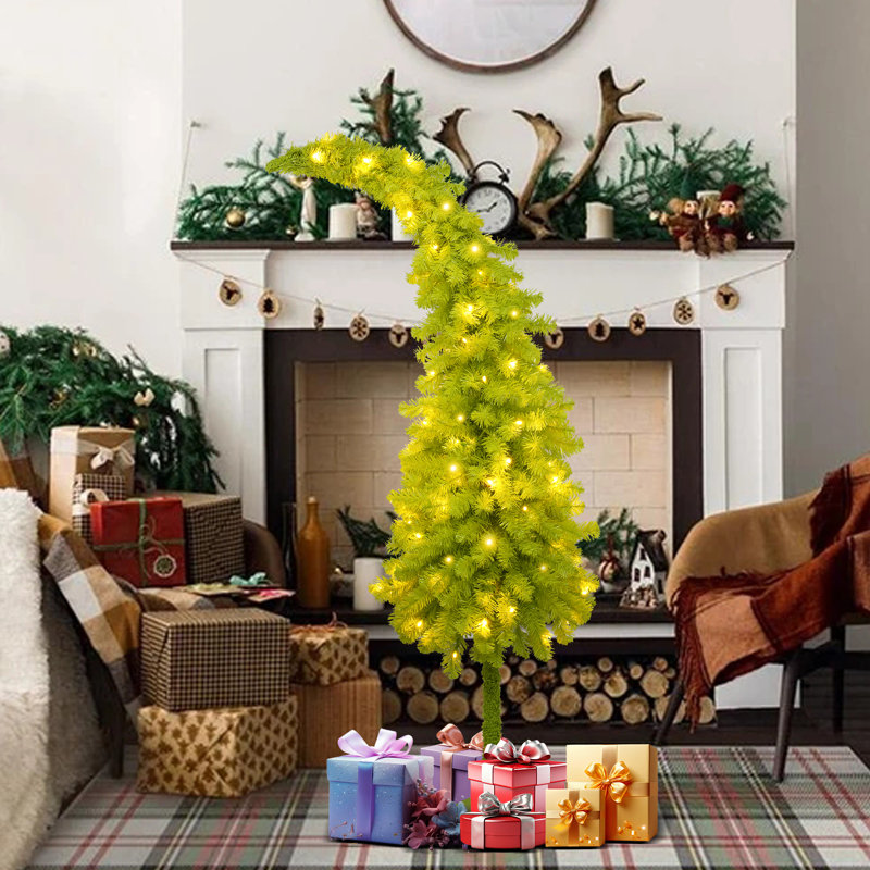 Arbre de Noël artificiel pré-éclairé 5 pi avec 400 branches pliables et 100 lumières DEL