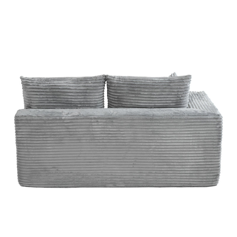 Canapé en tissu de velours côtelé Hananiah, Grey