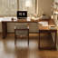 Bureau rectangulaire en bois massif brun noisette-2081888506-2081888507