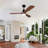 Hot Sales 52 Inch Modern Black Ceiling Fan With Light 3 Solid Wood Blades Remote Control Reversible DC Motor With Dimmable LED-290909385-290909388