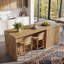 Grand îlot de cuisine 71 po avec armoire de rangement à double porte 71 po