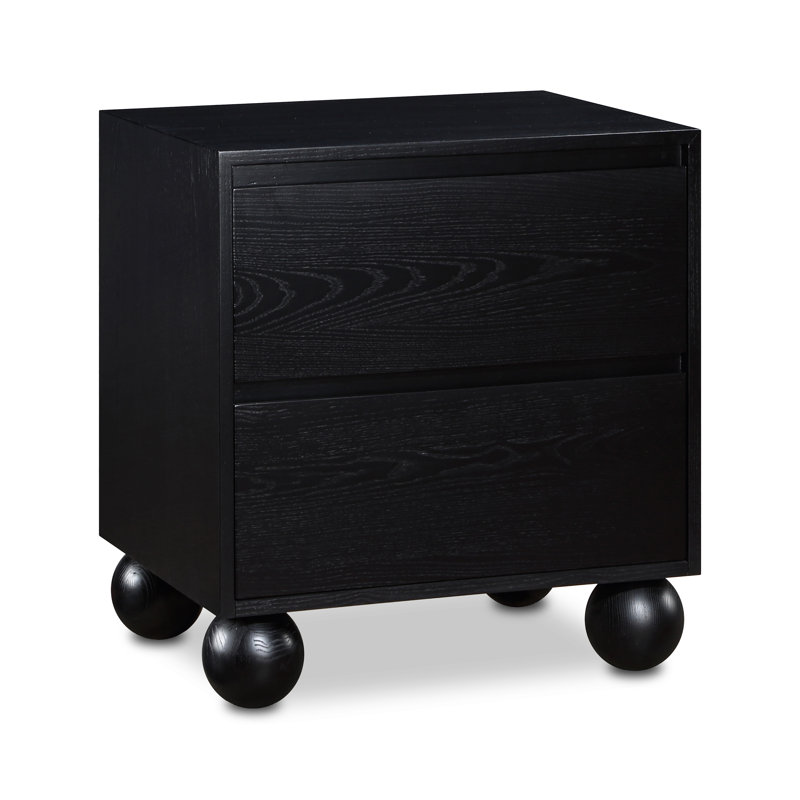 Rosalba 24'' W Solid Wood Nightstand, Black
