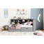 Lit de jour en bois avec 2 tiroirs de couleur grise et tiroirs de charge, tablette de rangement pour lit double-524966624