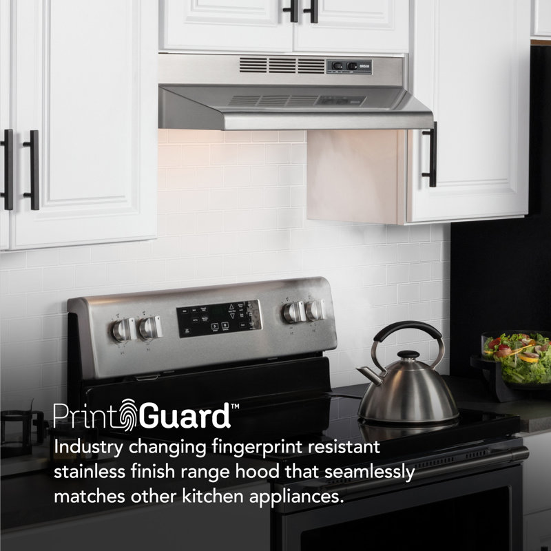Broan® 24-Inch Convertible Under-Cabinet Range Hood, 230 Max Blower CFM, Stainless Finish