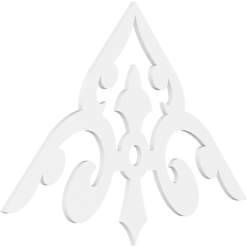 Whitman Architectural Grade PVC Gable, 37.5" H x 60" W x 1" D, 14/12