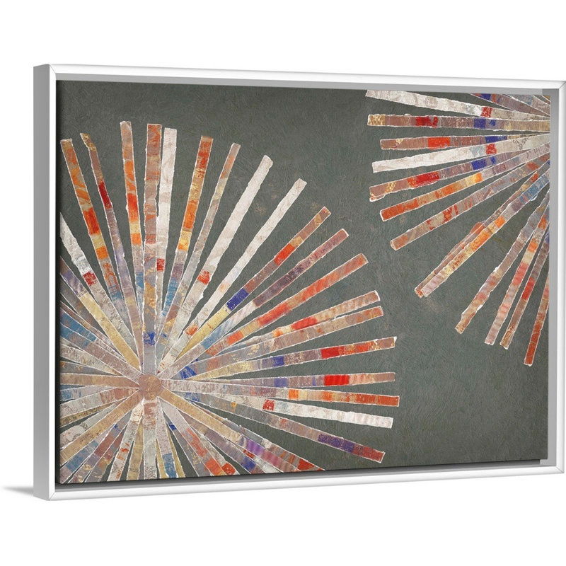« Disk II warm version » par Edward Selkirk, reproduction d’art sur toile, Cadre blanc, H 20 po x l 26 po x P 1,75 po