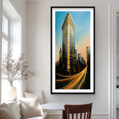 Flatiron Building in Light - Framed Matted Print for Decor
