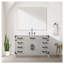 Meuble-lavabo simple en chêne blanc 48 po X P 22 po D, comptoir en quartz blanc, ensemble de robinet et Miroir