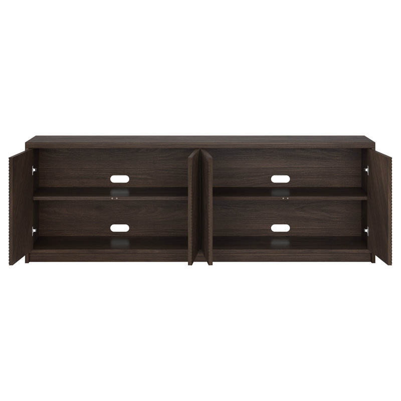 Aurimas Rectangular TV Stand for TV's up to 78", Dark Brown
