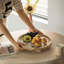 Chargeur de table rond en bois naturel