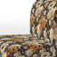Autumn Cottage Flowers Pattern - Upholstered Farmhouse Slipper Chair, Brown Accent Chair