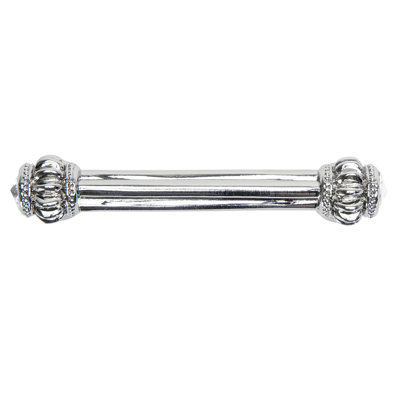 Caché double pull with flared foot with 2 rivoli Swarovski Clear Crystals