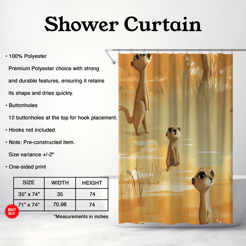 Playful Guardians - Rideau de douche Premium, L 71 po x L 74 po