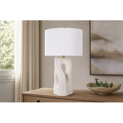 Eclipse Harmony Ceramic Table Lamp - White Rock - Set of 2