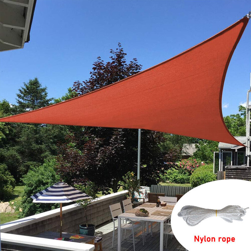 Triangle Shade Sail, High-Density Polyethylene Material, Rust-Red, 12 (ft.)