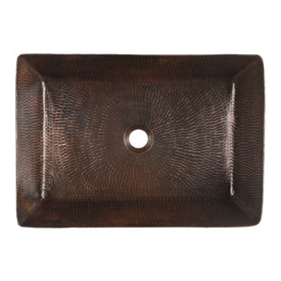 20" Rectangular Vessel Hand Hammered Copper Sink