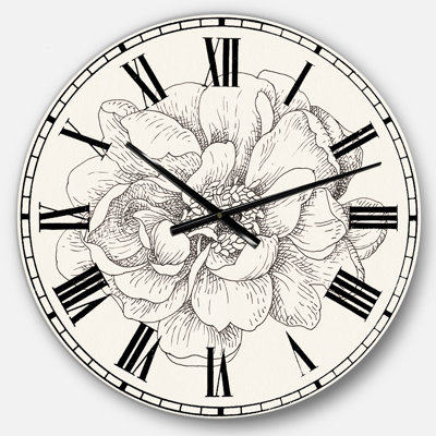 Horloge murale Swigart Pen and Ink Florals IV - Farmhouse