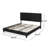 [Ship To Canada Only] King-Size Upholstered Platform Bed Frame With Contemporary Tufted Waffle Stitching, Easy Assembly, Black