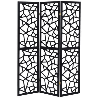Paravent moderne 3 noir avec mosaïque fascinante pour plier une décoration intrigante