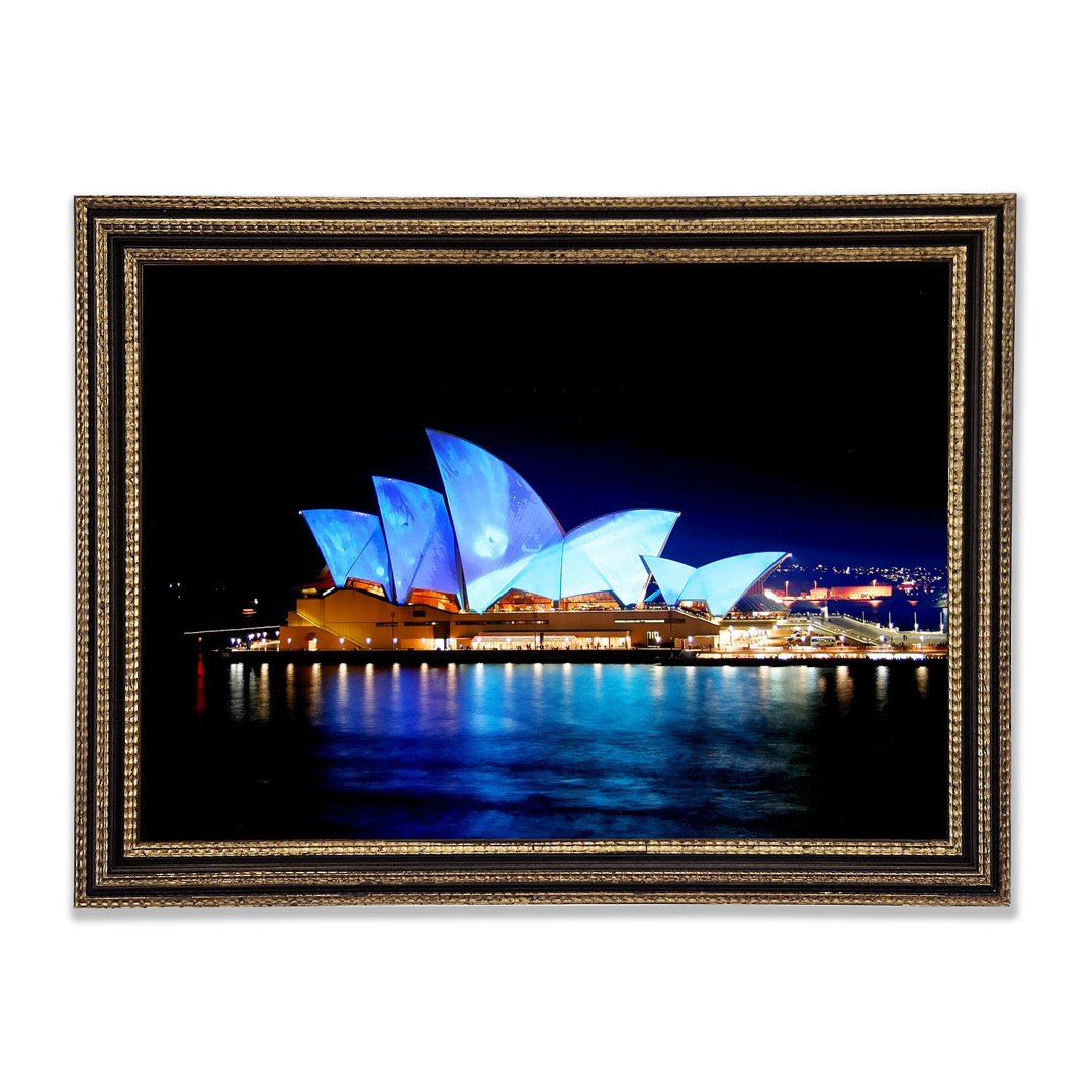 Sydney Opera House Night Glow Gerahmter Druck