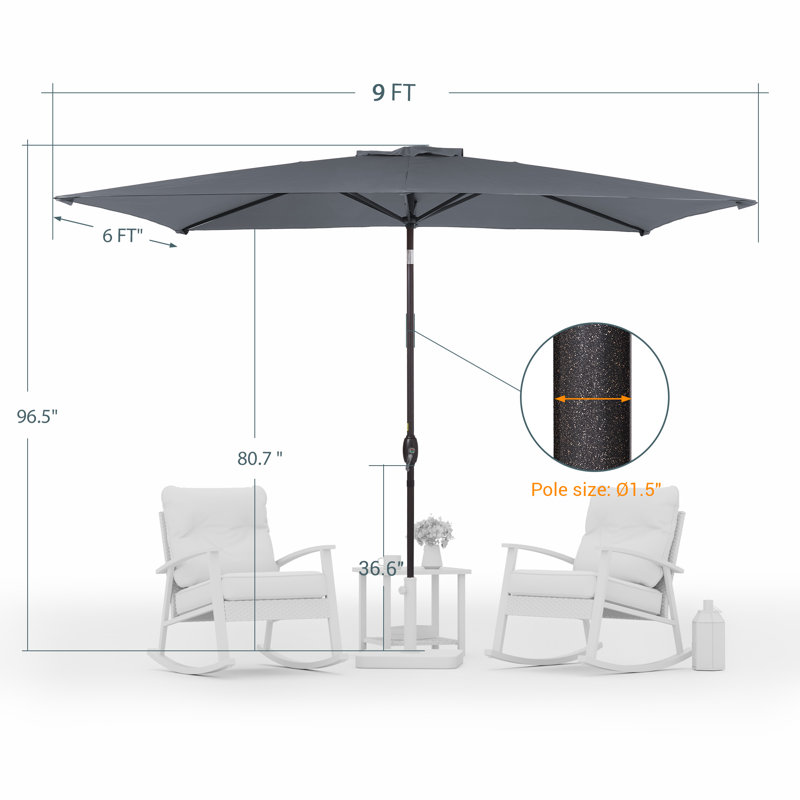 Parasol Ruidhe 72, Gris anthracite