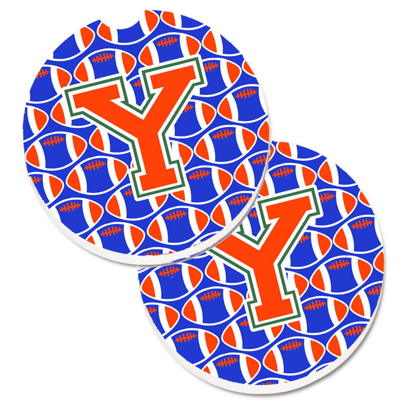 Sous-verre de football, Y, Bleu / Orange