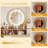 Makeup Vanity Desk With 3 Adjustable Lighted Mirror With Solid Wood Table Feet , Dressing Table Set With 4 Drawers And 3 Open Shelves  For Small Space Bedroom