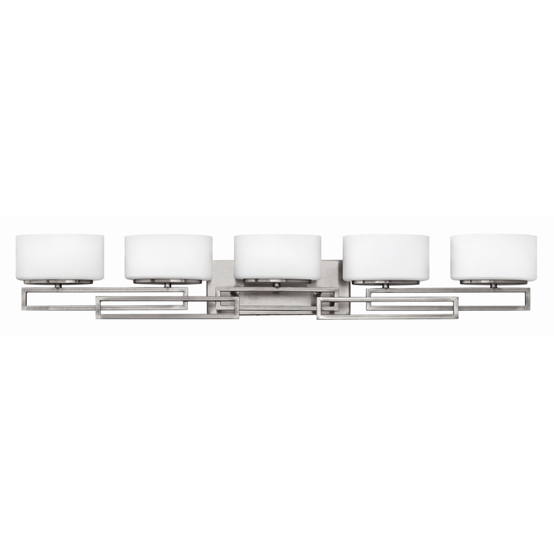 Lanza 5-Light Vanity Light, Antique Nickel, Halogen