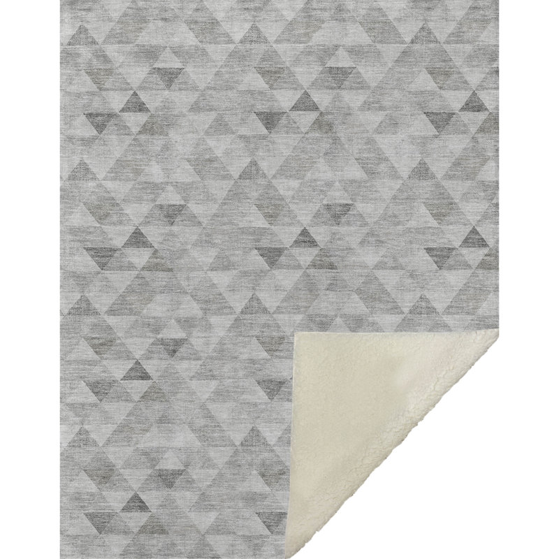 Jeté géométrique Addison Sherpa ASB612, Argent argent