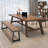 Durable Metal Table Legs 28''X24'' For Heavy-Duty Industrial Furniture, Perfect For Dining And Office Tables(Only Table Legs,No Table)