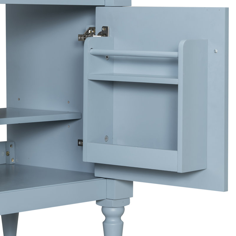 Meuble-lavabo élégant l 30 po avec lavabo en céramique, Gris te bleu
