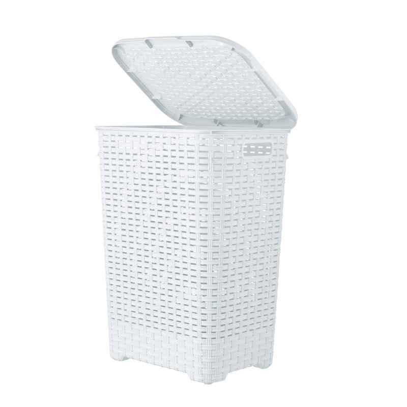 Panier à linge en osier, Blanc, H 23,25 po x l 17 po x P 14 po