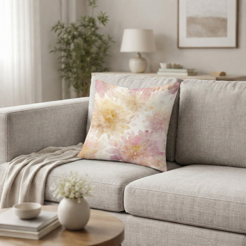 Coussin Floral, H 16 po x l 16 po