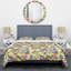 Multicolore oiseaux et fleurs - Ensemble de housse de couette floral - Microfibre de polyester-120369416