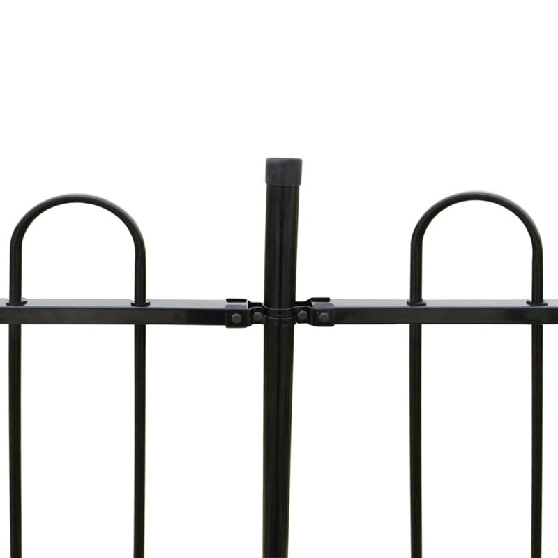 Boyle Black Metal Fence Panels, 200cm H