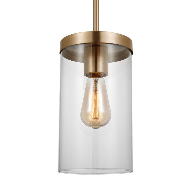 Linley One Light Pendant from, Satin Brass