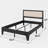 Modern Solid Pine Platform Queen Bed Frame-682227718-682227719