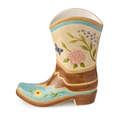 Rosewood 3-D Boot Vase