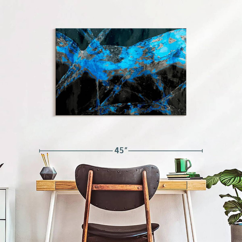 Avery Midnight Blue Abstract, 24" H x 36" W